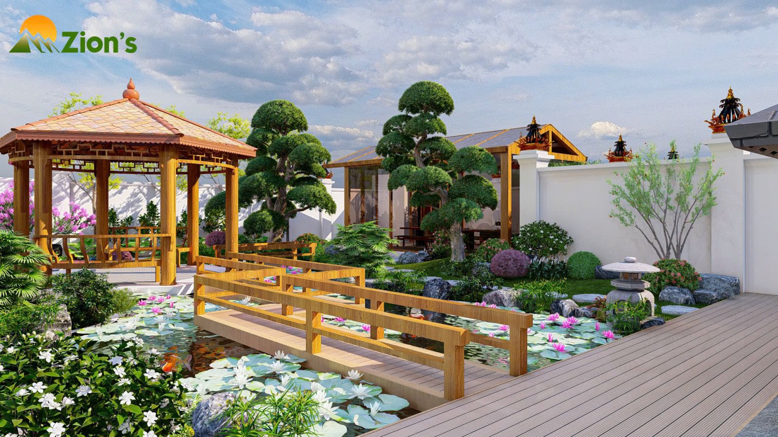thiết kế sân vườn nhật bản tại bình dương - zion's landscape
